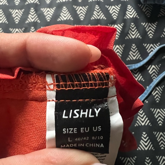 Orange Lace Peplum Top - Picture 6 of 6